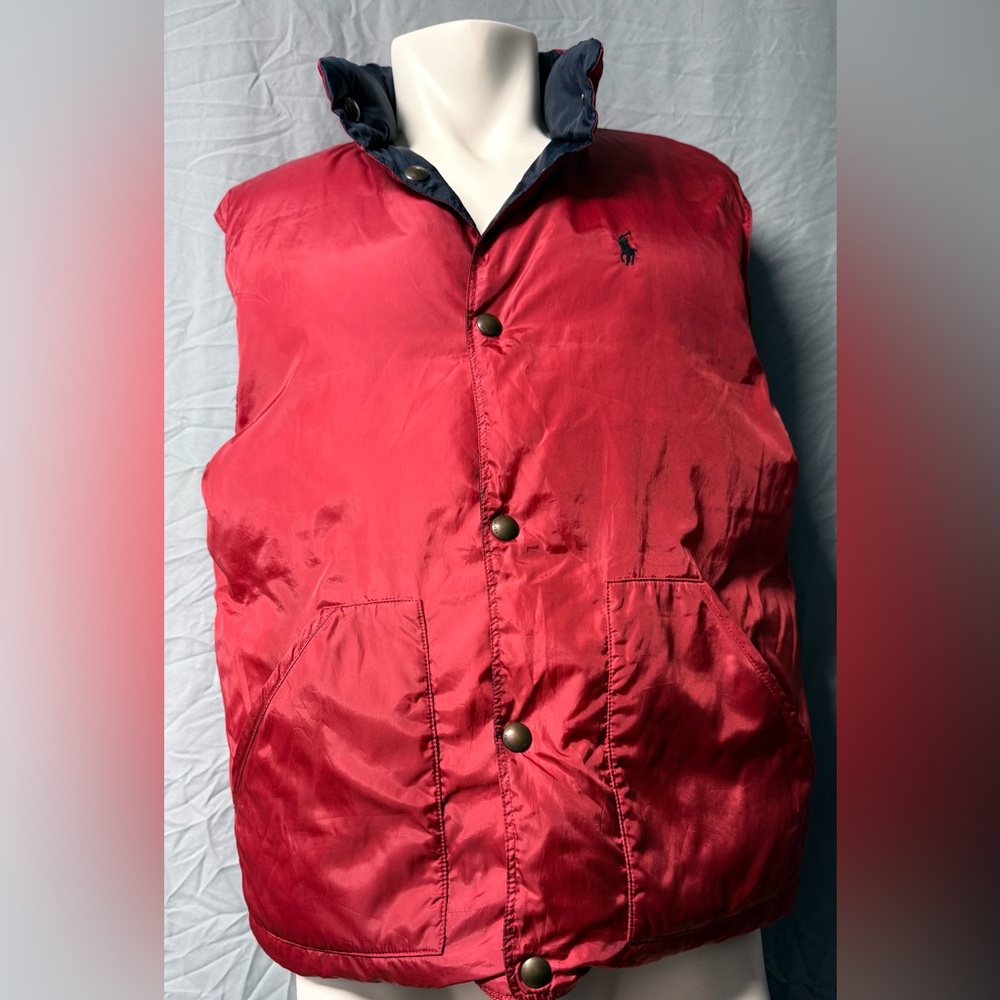 Polo by Ralph Lauren Men's Red Puffer Vest Reversible
